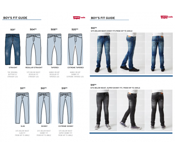 levi jeans cut guide